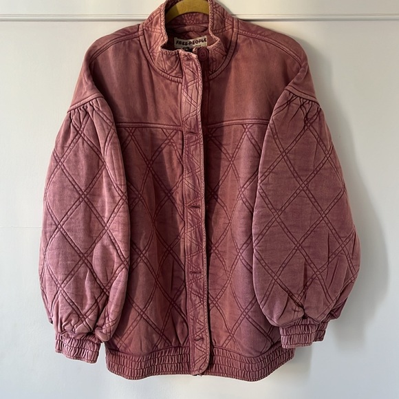 Free People Juno Quilted Oversized Slouchy Bomber Jacket Size Small NWT - Picture 6 of 13